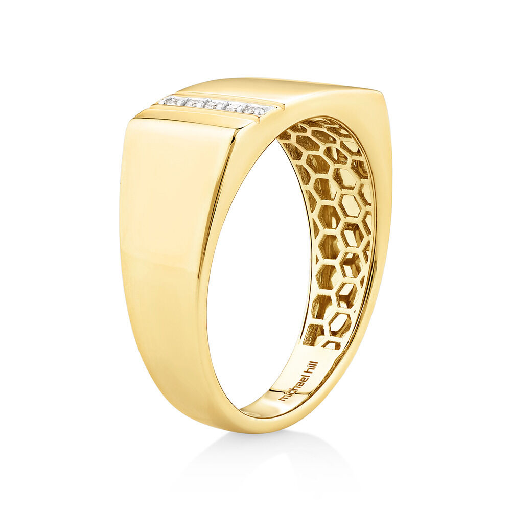 Men s Ring with 0.05 Carat TW of Diamonds In 10kt Yellow Gold