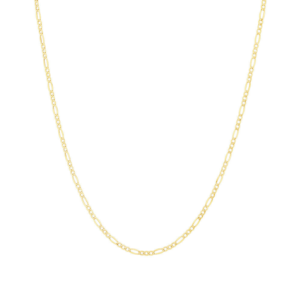 Hollow Figaro Chain in 10kt Yellow Gold