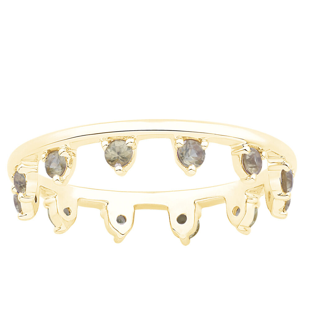 Zipper Ring with Yellow Sapphire in 10ct Yellow Gold