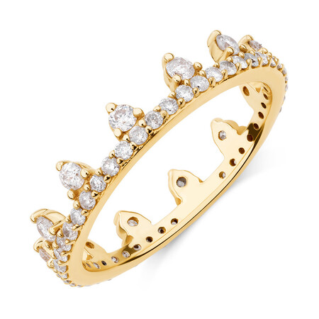 Zipper Ring with 0.75 Carat TW of Diamonds in 10ct Yellow Gold Zipper Ring with 0.75 Carat TW of Diamonds in 10ct Yellow Gold