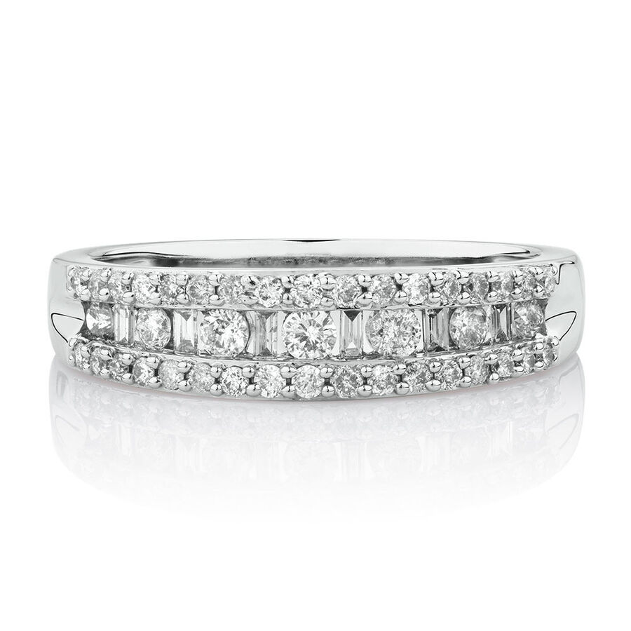 Ring with 1/2 Carat TW of Diamonds in 10ct White Gold