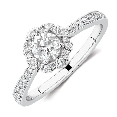 Engagement Ring with 0.61 Carat TW of Diamonds in 14ct White Gold Engagement Ring with 0.61 Carat TW of Diamonds in 14ct White Gold
