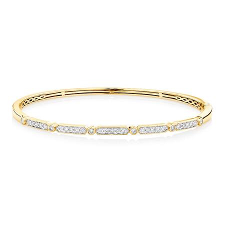 Bangle with 0.50 Carat TW of Diamonds in 10ct Yellow Gold Bangle with 0.50 Carat TW of Diamonds in 10ct Yellow Gold