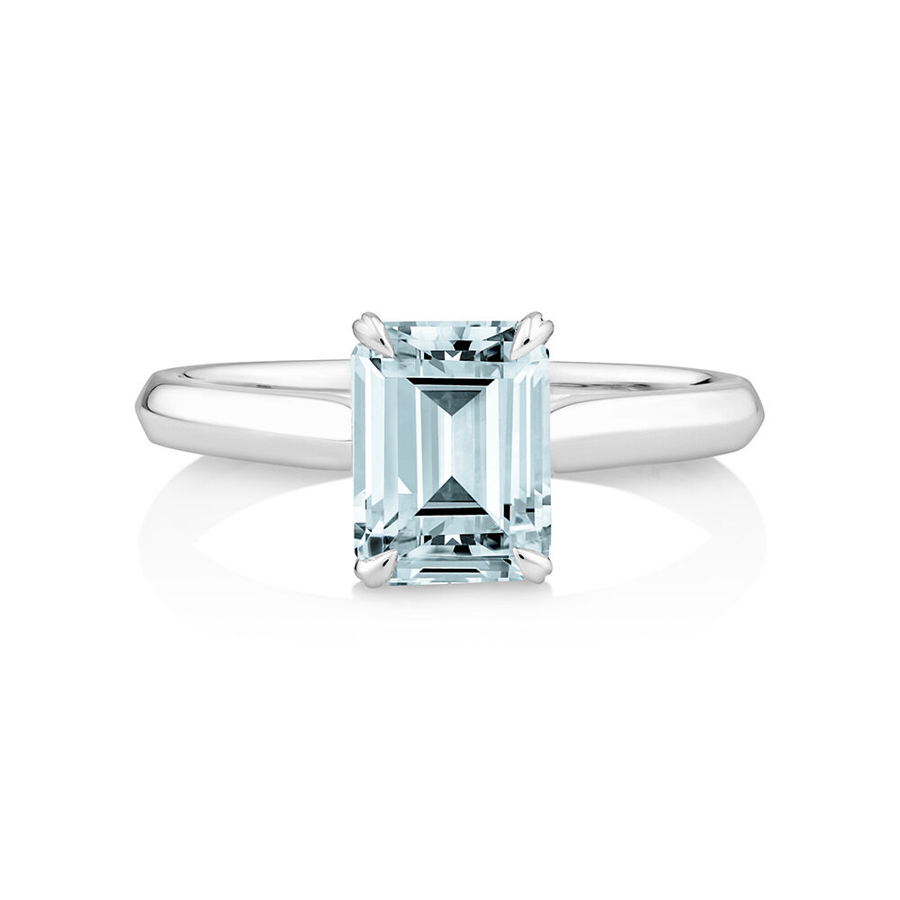 Aquamarine solitaire ring store