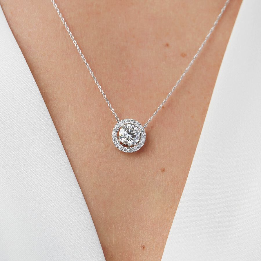 LaboratoryCreated 1.25 Carat TW Diamond Necklace in 10ct White Gold