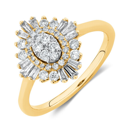 Evermore Engagement Ring with 0.62 Carat TW of Diamonds in 10ct Yellow Gold