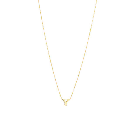 "Y" Initial Necklace in 10ct Yellow Gold