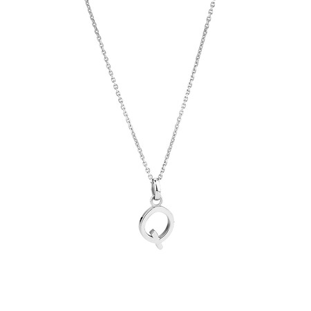 "Q" Initial Pendant in Sterling Silver