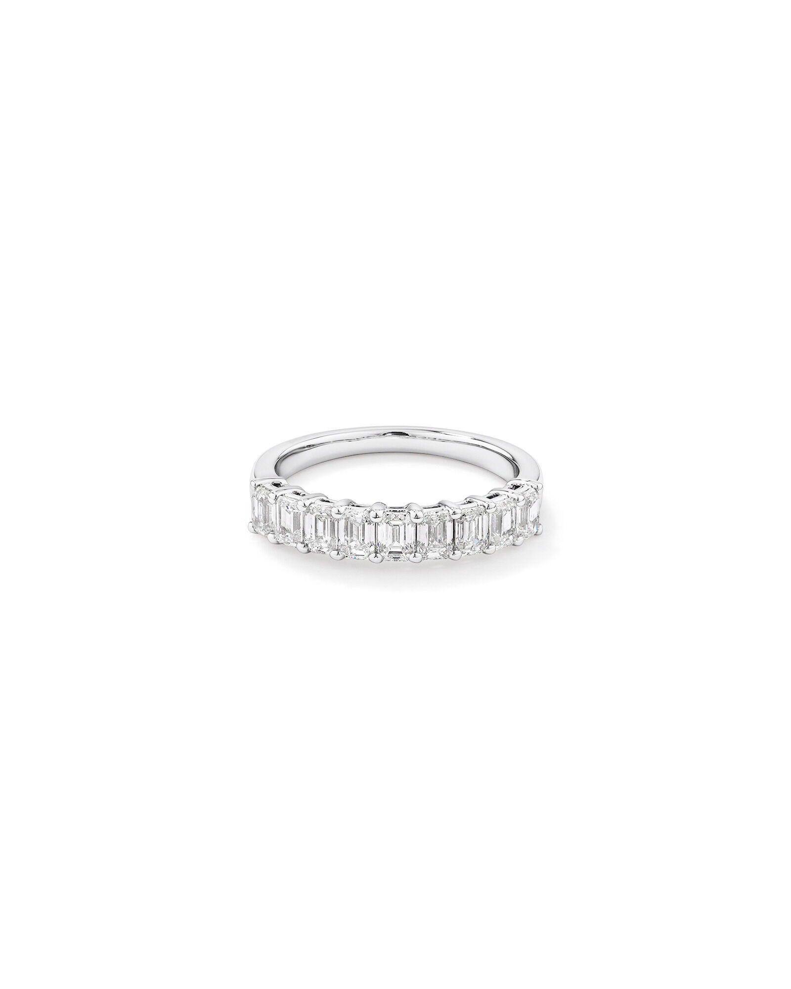 Horizontal emerald cut wedding band 2025