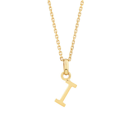 "I" Initial Pendant with Chain in 10ct Yellow Gold "I" Initial Pendant with Chain in 10ct Yellow Gold