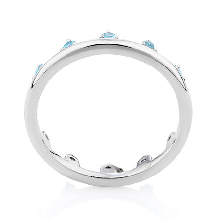 Zipper Ring with Natural Blue Topaz in Sterling Silver Zipper Ring with Natural Blue Topaz in Sterling Silver