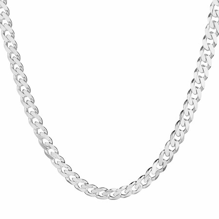 55cm (22") 6mm-6.5mm Width Curb Chain in 925 Sterling Silver