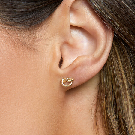 Overhand Rope Knot Earrings in 10ct Yellow Gold Overhand Rope Knot Earrings in 10ct Yellow Gold