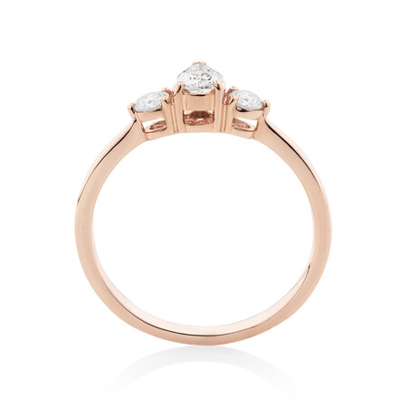 Evermore Three Stone Engagement Ring with 0.50 Carat TW of Diamonds in 10ct Rose Gold Evermore Three Stone Engagement Ring with 0.50 Carat TW of Diamonds in 10ct Rose Gold