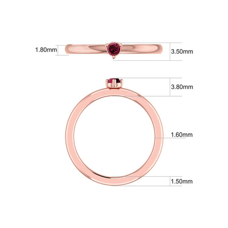 Stacker Ring with Rhodolite Garnet in 10ct Rose Gold Stacker Ring with Rhodolite Garnet in 10ct Rose Gold