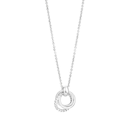 47cm Triple Circle Pendant In Sterling Silver