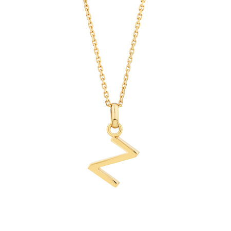 "Z" Initial Pendant with Chain in 10kt Yellow Gold