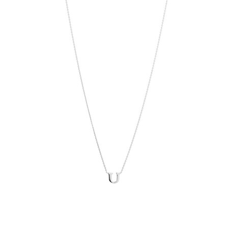 U Initial Necklace in Sterling Silver