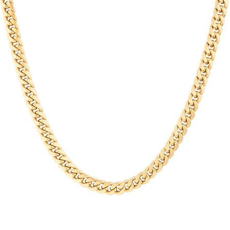 45cm (18”) 6.7 Width Hollow Miami Curb Chain in 10kt Yellow Gold 45cm (18”) 6.7 Width Hollow Miami Curb Chain in 10kt Yellow Gold