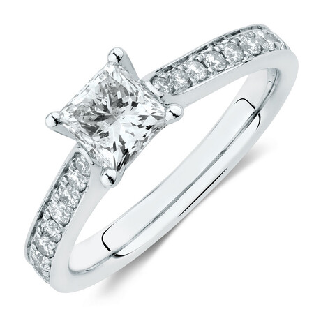 Solitaire Engagement Ring With 1 1/4 Carat TW of Diamonds In 14kt White Gold
