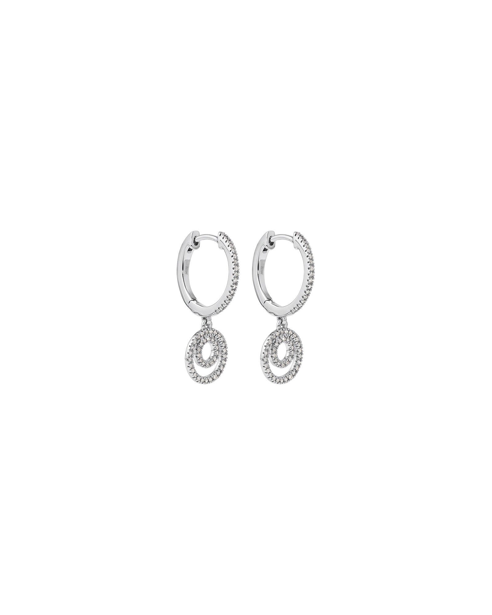 Diamond drop hot sale huggie earrings