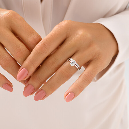 Solitaire Engagement Ring with 1 Carat TW of Diamond in 14ct White Gold Solitaire Engagement Ring with 1 Carat TW of Diamond in 14ct White Gold