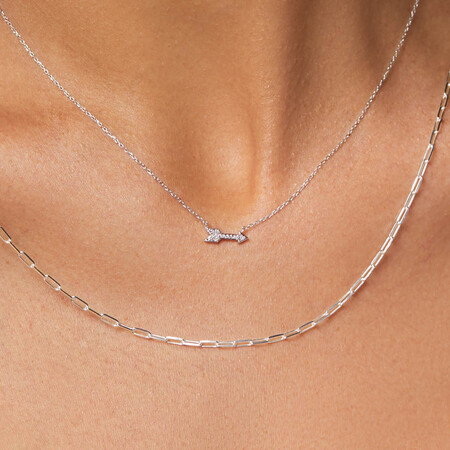 60cm Paperclip Chain in Sterling Silver 60cm Paperclip Chain in Sterling Silver