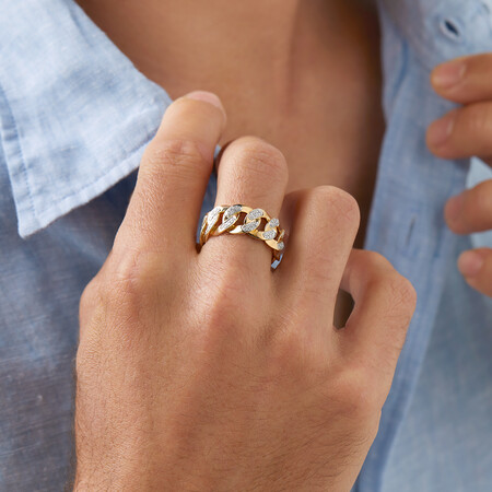 Link Ring with 0.33 Carat TW of Diamonds in 10kt Yellow Gold Link Ring with 0.33 Carat TW of Diamonds in 10kt Yellow Gold