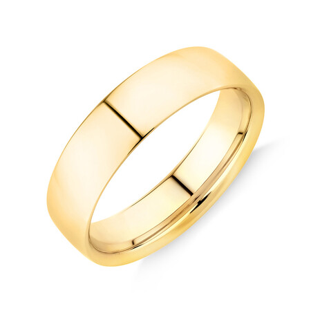 Reverse Bevelled Wedding Band in 10ct Yellow Gold