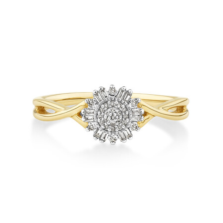 Evermore Promise Ring with 0.10TW of Diamonds in 10kt Yellow Gold/Rhodium Evermore Promise Ring with 0.10TW of Diamonds in 10kt Yellow Gold/Rhodium