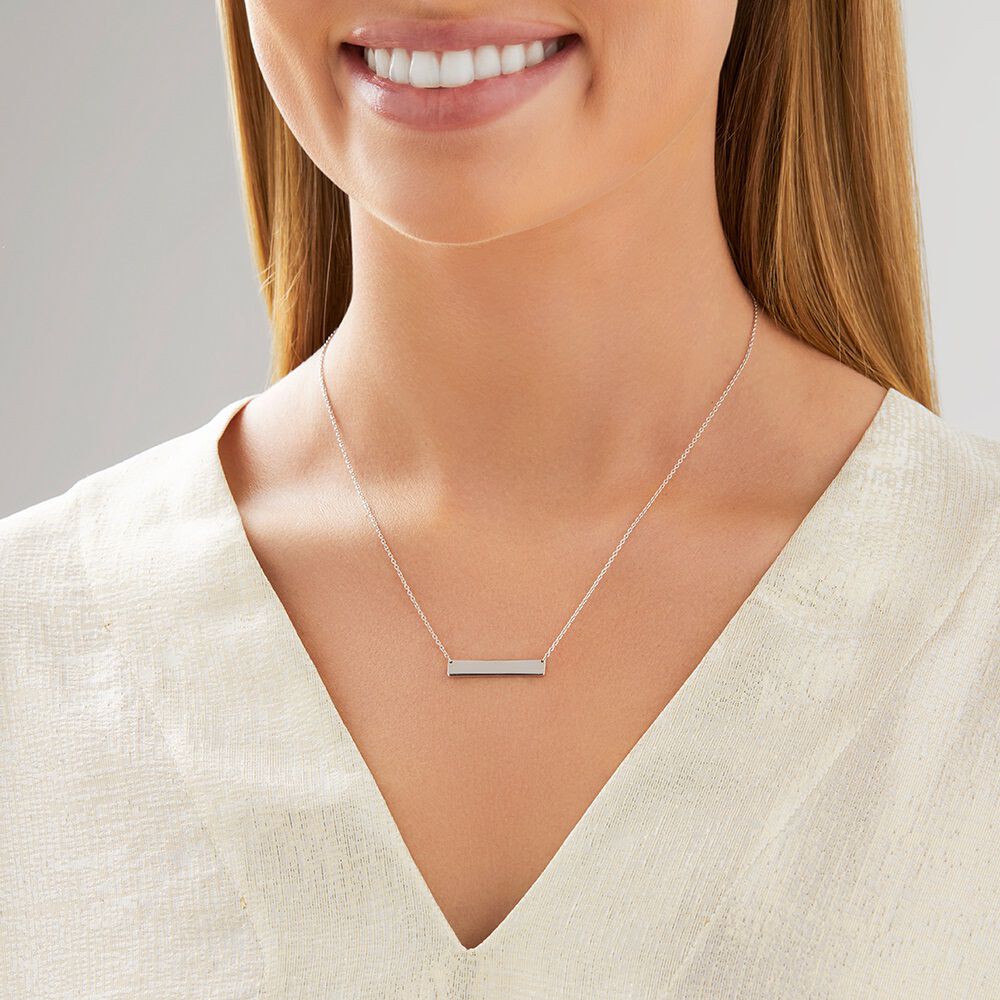 Bar Necklace In Sterling Silver