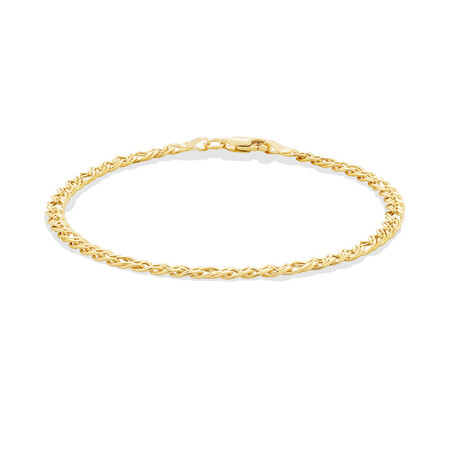 Double Oval Curb Bracelet in 10kt Yellow Gold