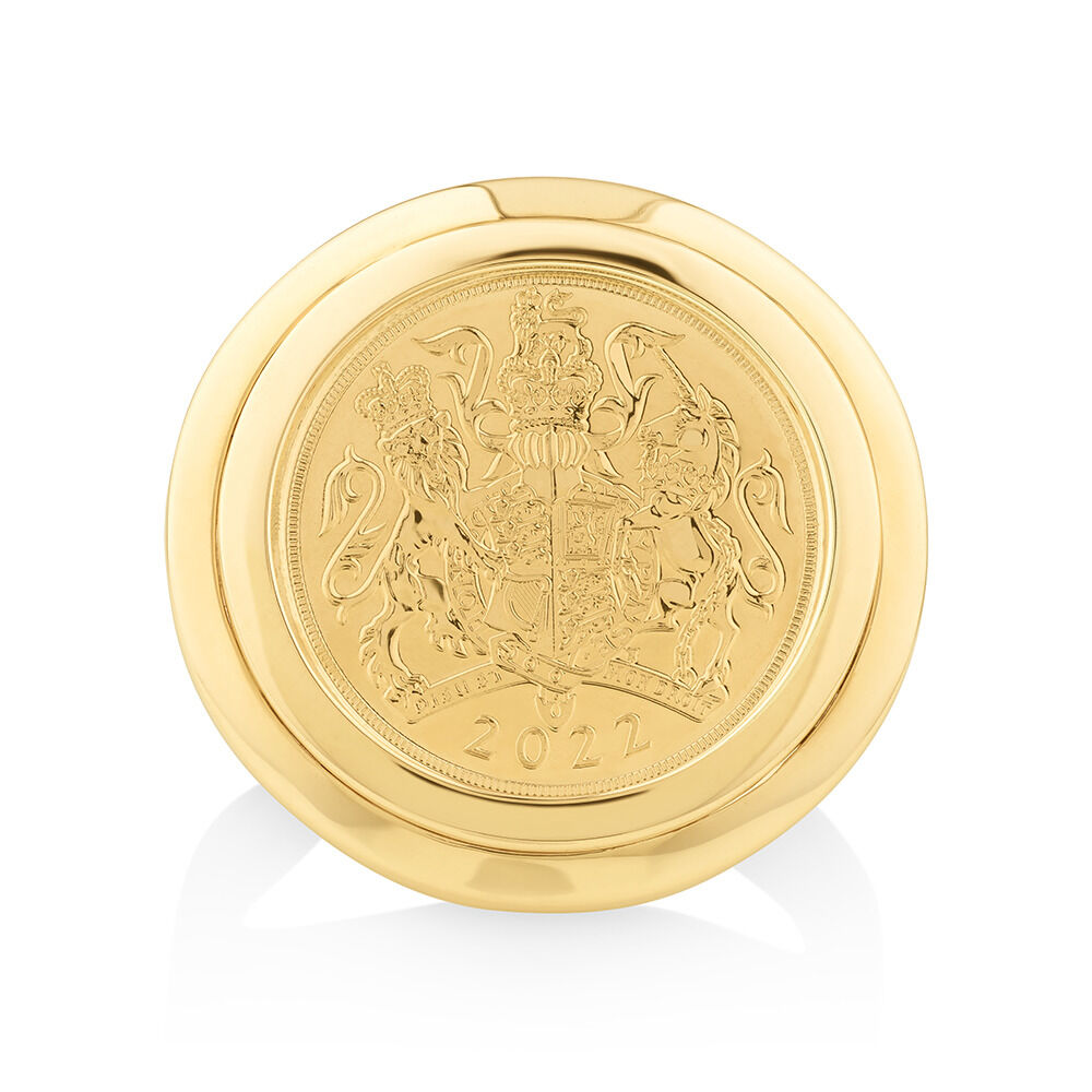 White gold store sovereign ring