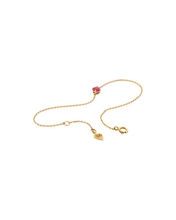 19cm (7.5") Bracelet with Ruby in 10kt Yellow Gold 19cm (7.5") Bracelet with Ruby in 10kt Yellow Gold