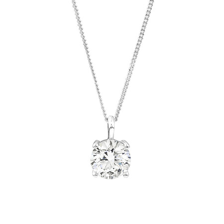 Laboratory-Created 1.50 Carat Diamond Pendant in 14ct White Gold Laboratory-Created 1.50 Carat Diamond Pendant in 14ct White Gold
