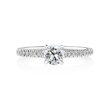 Engagement Ring with 0.78 Carat TW of Diamonds in 14ct White Gold Engagement Ring with 0.78 Carat TW of Diamonds in 14ct White Gold