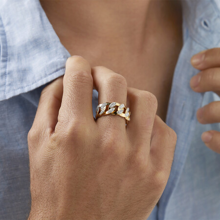 Link Ring with 0.33 Carat TW of Diamonds in 10kt Yellow Gold Link Ring with 0.33 Carat TW of Diamonds in 10kt Yellow Gold