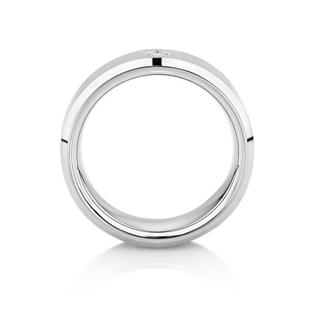 8mm Men's Diamond Set Ring in Grey Tungsten 8mm Men's Diamond Set Ring in Grey Tungsten