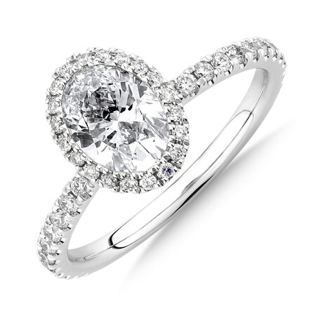 Sir Michael Hill Designer Halo Oval Engagement Ring with 1.35 Carat TW of Diamonds in 18kt White Gold Sir Michael Hill Designer Halo Oval Engagement Ring with 1.35 Carat TW of Diamonds in 18kt White Gold