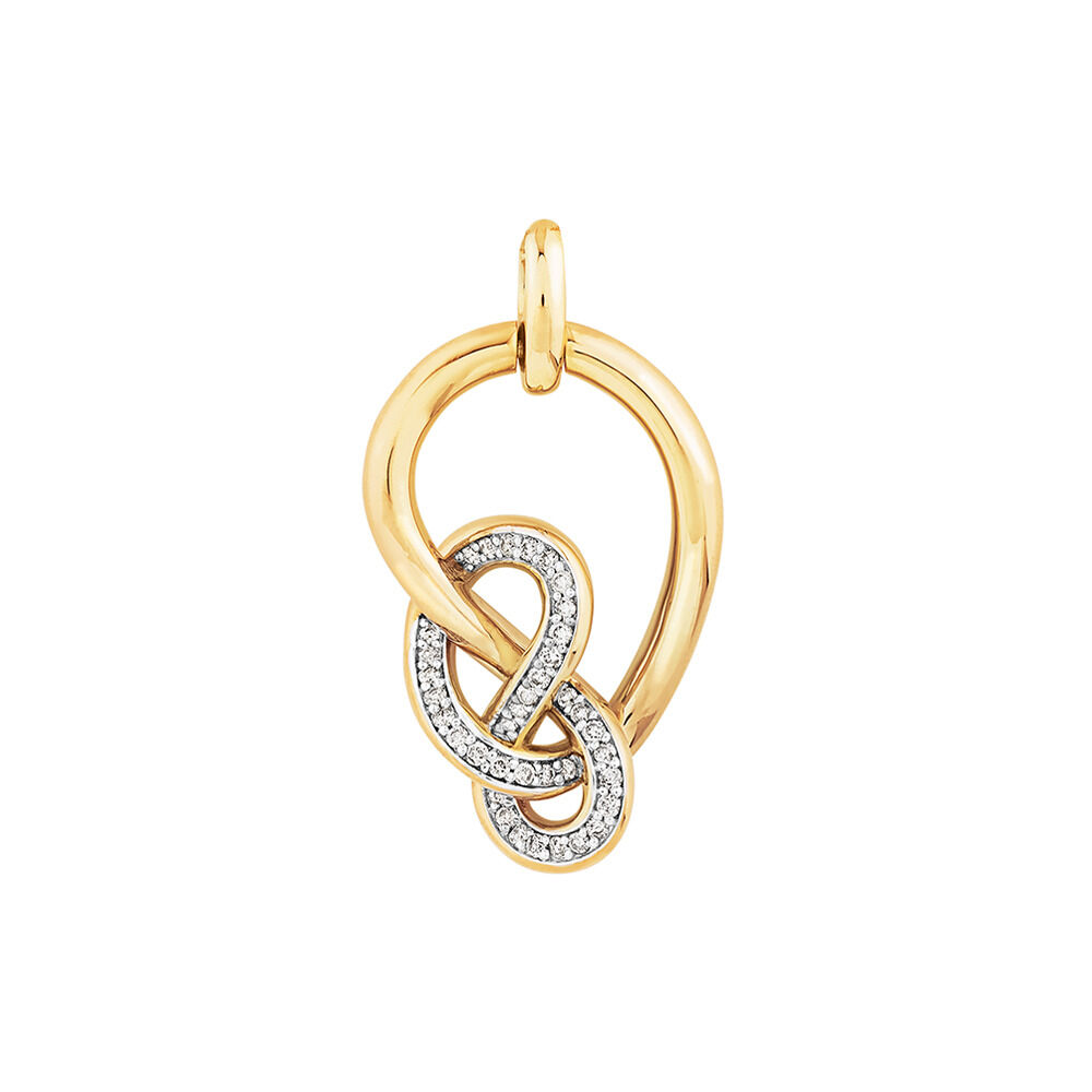 Medium Knots Pendant with 0.19 Carat TW of Diamonds in 10kt Yellow Gold