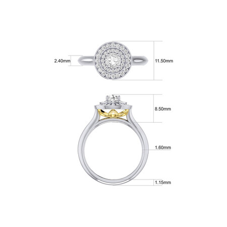 Whitefire Engagement Ring with 3/4 Carat TW of Diamonds in 18ct White & 22ct Yellow Gold Whitefire Engagement Ring with 3/4 Carat TW of Diamonds in 18ct White & 22ct Yellow Gold