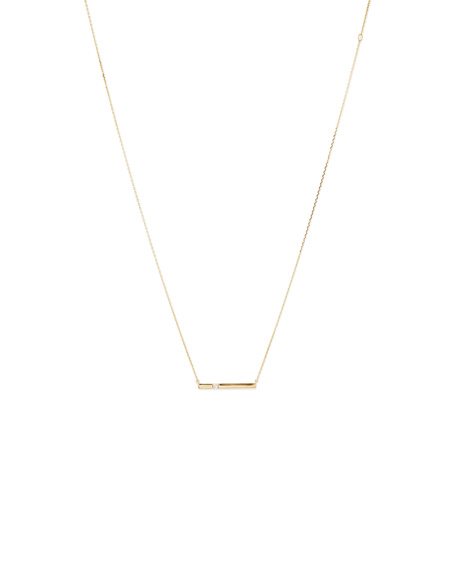 Diamond Accent Bar Necklace in 10kt Yellow Gold