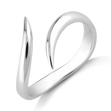 Sculpture Bypass Ring In Sterling Silver