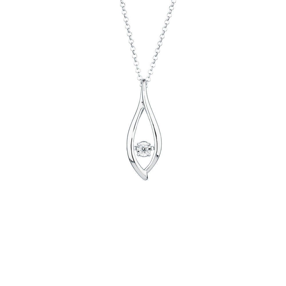 Everlight Pendant with a Diamond in Sterling Silver