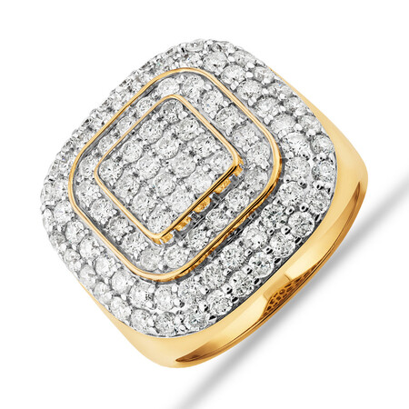 Ring with 3 Carat TW of Diamonds in 10kt Yellow Gold