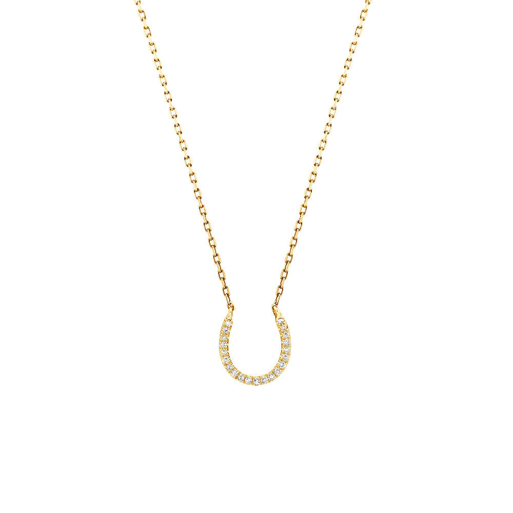 Horseshoe Pendant With Diamonds In 10ct 