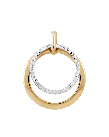 Double Circle Pendant in 10kt Yellow & White Gold Double Circle Pendant in 10kt Yellow & White Gold