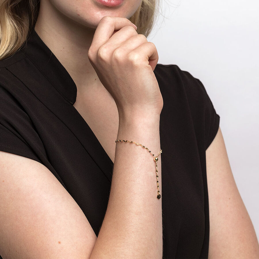Adjustable Bolo Bracelet In 10ct Yellow Gold