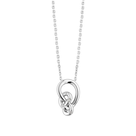 Mini Knots Necklace With Diamonds In Sterling Silver