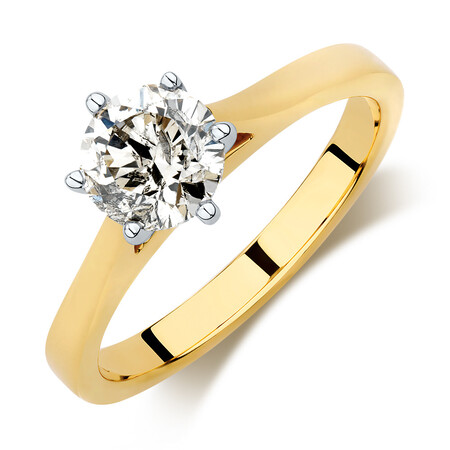 Prelude Solitaire Engagement Ring with 2 Carat TW Diamond in 14ct Yellow & White Gold